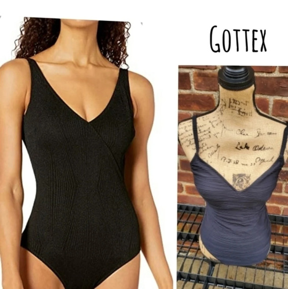 Gottex 1 piece Black Tank  swimsuit‎ 14 - Picture 1 of 8